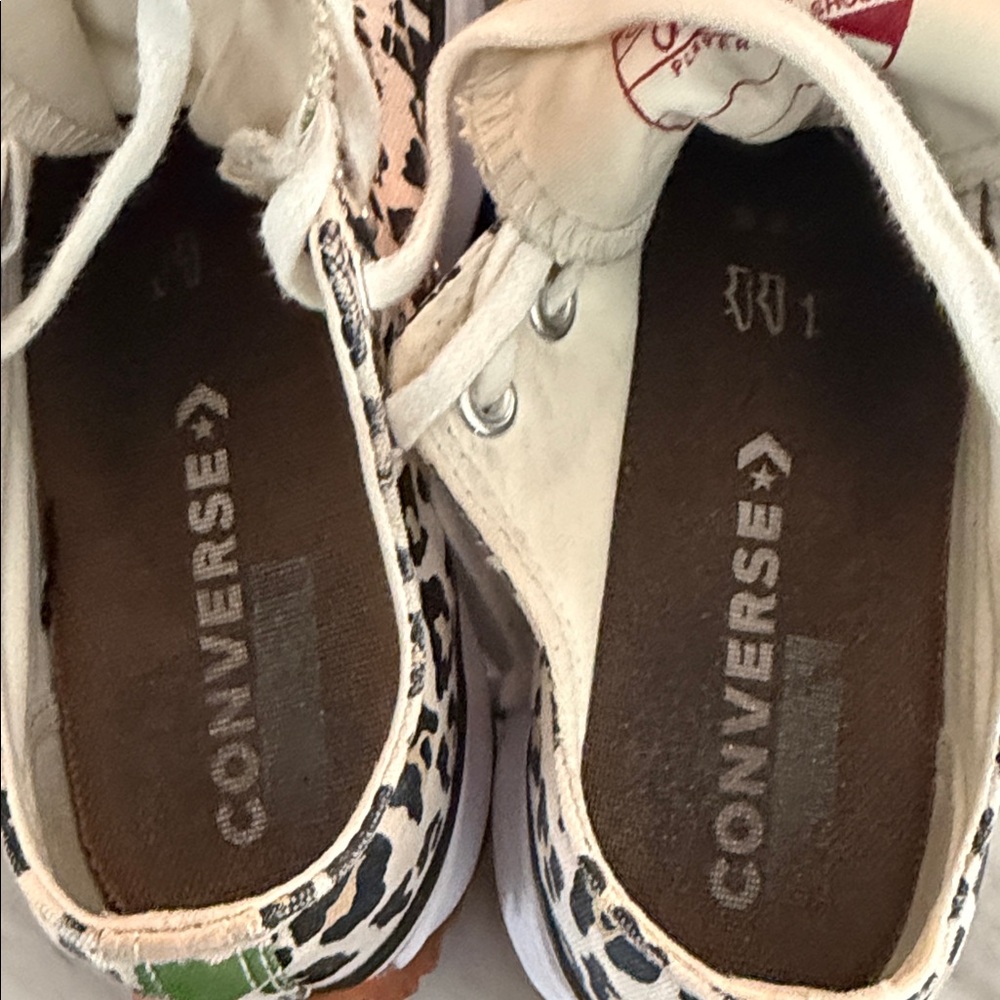 Converse Leopard & Camouflage Canvas Low-Top Sneakers - White, Green, Black, Tan - Picture 7 of 7